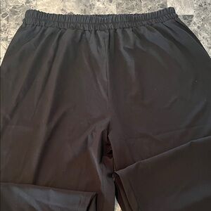 Womens XXL Black Pull On Wide Leg Pants Elastic Waist Lightweight